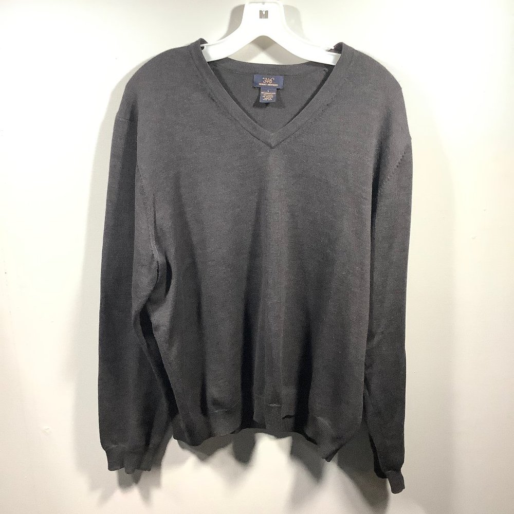 Brooks Brothers 346 V-Neck Gray Sweater Men's L